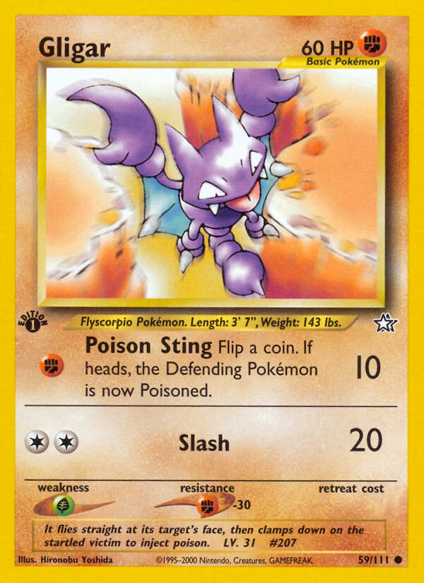 Gligar (59/111) [Neo Genesis 1st Edition] | Tables and Towers