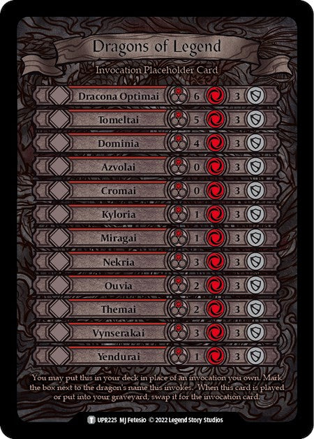 Dragons of Legend Invocation Placeholder Card [UPR225] (Uprising) | Tables and Towers