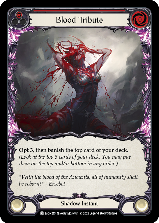 Blood Tribute (Red) [MON215-RF] (Monarch)  1st Edition Rainbow Foil | Tables and Towers