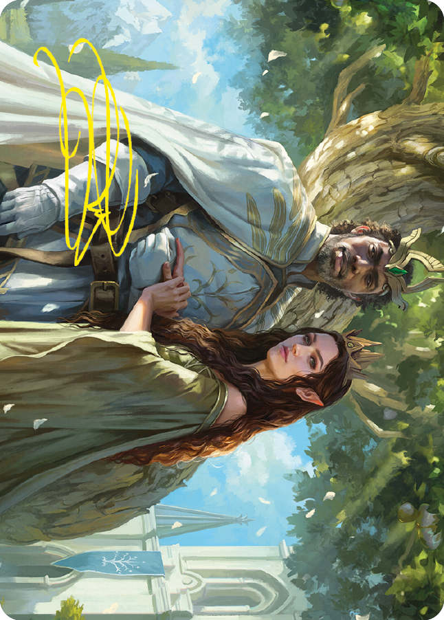 Aragorn and Arwen, Wed Art Card (Gold-Stamped Signature) [The Lord of the Rings: Tales of Middle-earth Art Series] | Tables and Towers