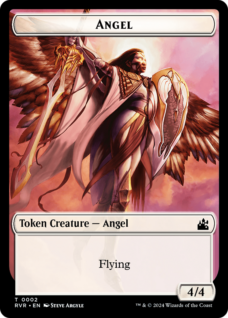 Bird // Angel (0002) Double-Sided Token [Ravnica Remastered Tokens] | Tables and Towers