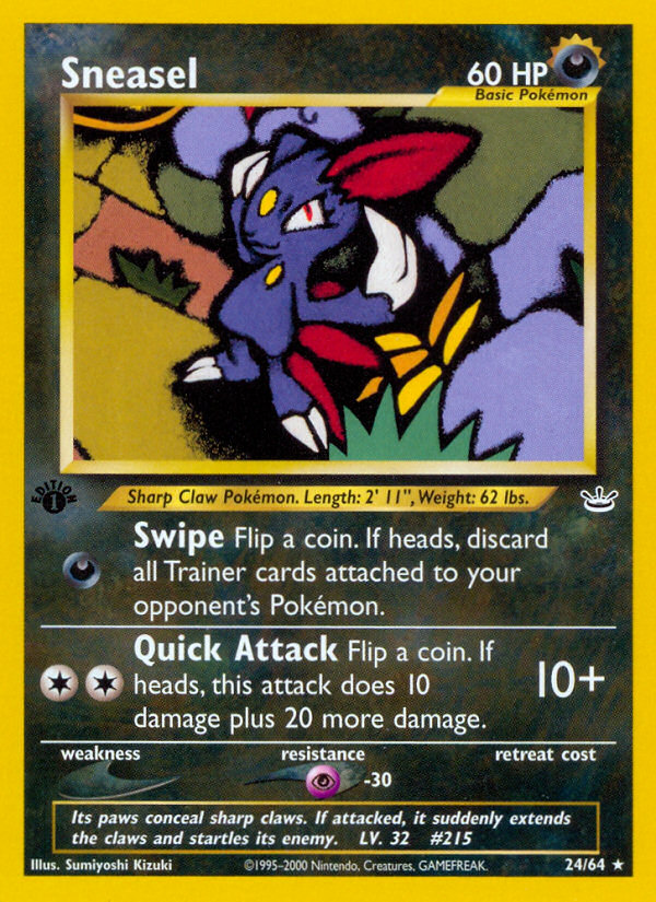 Sneasel (24/64) [Neo Revelation 1st Edition] | Tables and Towers