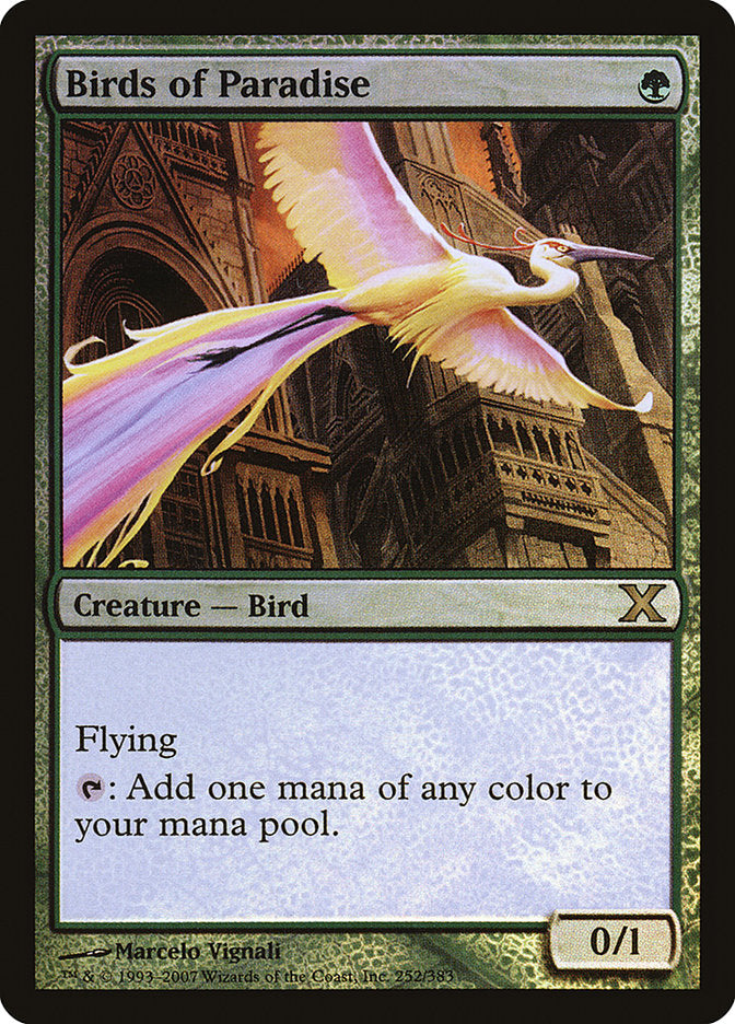 Birds of Paradise (Premium Foil) [Tenth Edition] | Tables and Towers