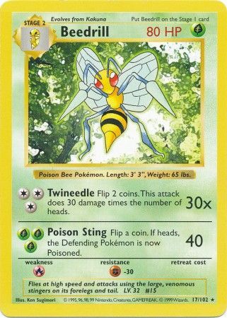 Beedrill (17/102) [Base Set Shadowless Unlimited] | Tables and Towers