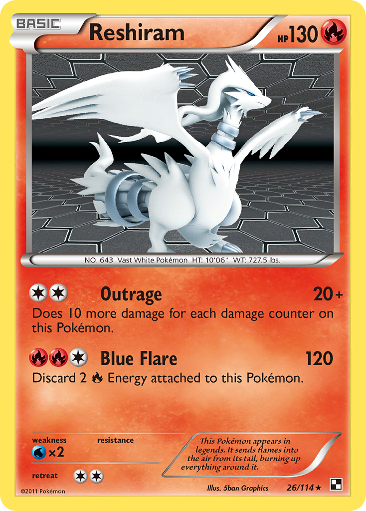 Reshiram (26/114) [Black & White: Base Set] | Tables and Towers