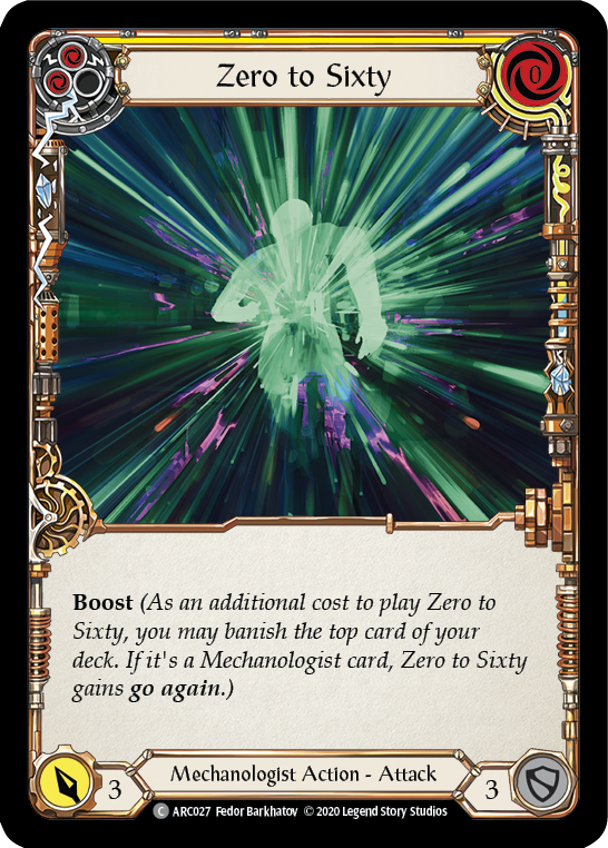 Zero to Sixty (Yellow) [U-ARC027] (Arcane Rising Unlimited)  Unlimited Rainbow Foil | Tables and Towers