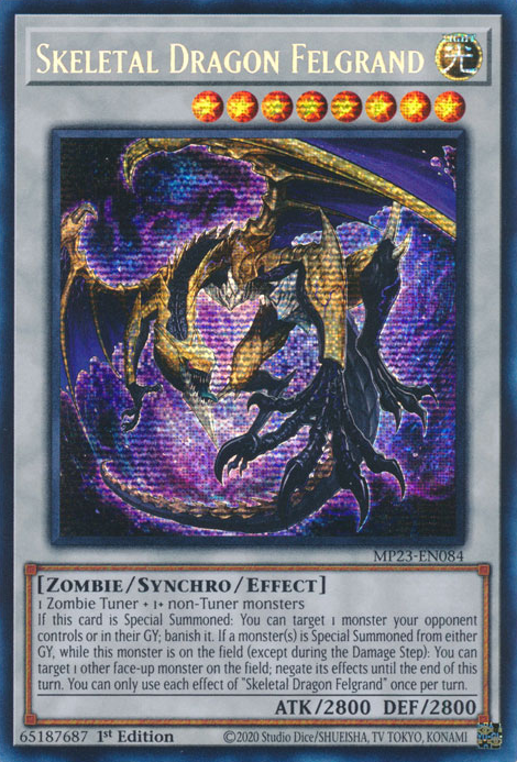 Skeletal Dragon Felgrand [MP23-EN084] Prismatic Secret Rare | Tables and Towers