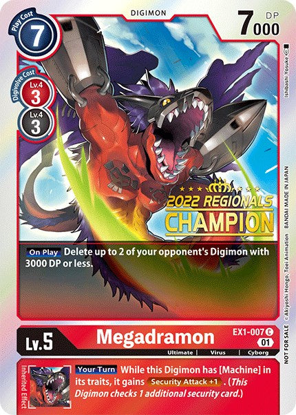 Megadramon [EX1-007] (2022 Championship Online Regional) (Online Champion) [Classic Collection Promos] | Tables and Towers