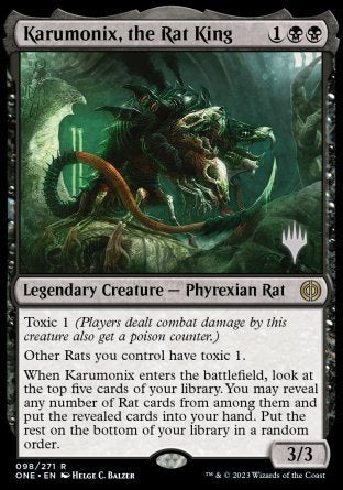 Karumonix, the Rat King (Promo Pack) [Phyrexia: All Will Be One Promos] | Tables and Towers