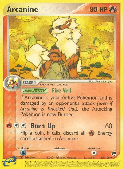 Arcanine (15/100) [EX: Sandstorm] | Tables and Towers