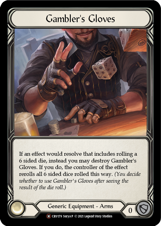 Gambler's Gloves [U-CRU179] (Crucible of War Unlimited)  Unlimited Rainbow Foil | Tables and Towers