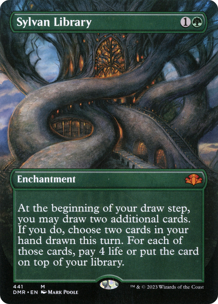 Sylvan Library (Borderless Alternate Art) [Dominaria Remastered] | Tables and Towers