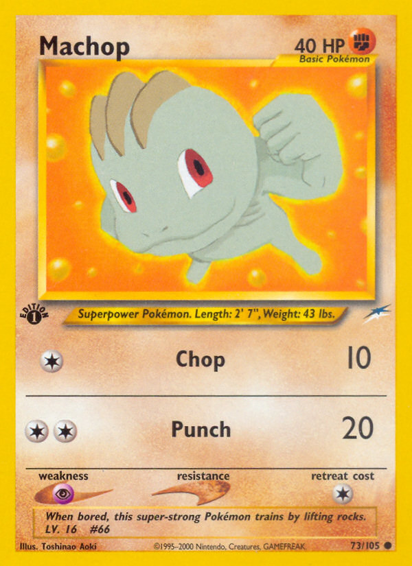 Machop (73/105) [Neo Destiny 1st Edition] | Tables and Towers