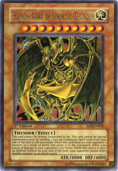 Hamon, Lord of Striking Thunder [SOI-EN002] Ultra Rare | Tables and Towers