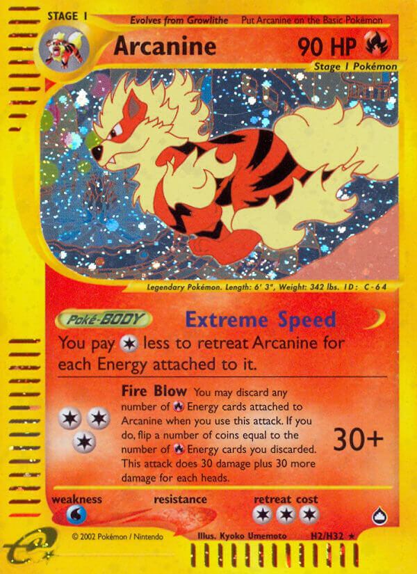 Arcanine (H2/H32) [Aquapolis] | Tables and Towers