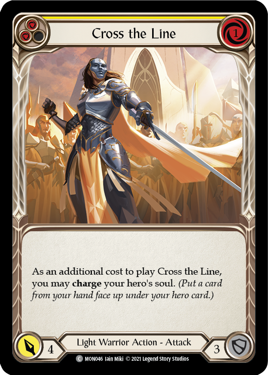 Cross the Line (Yellow) [MON046-RF] (Monarch)  1st Edition Rainbow Foil | Tables and Towers