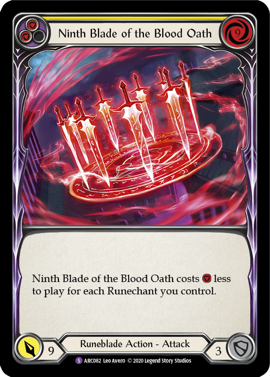 Ninth Blade of the Blood Oath [U-ARC082] (Arcane Rising Unlimited)  Unlimited Rainbow Foil | Tables and Towers