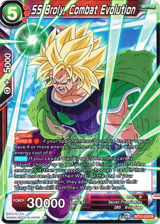 SS Broly, Combat Evolution (BT11-015) [Vermilion Bloodline 2nd Edition] | Tables and Towers