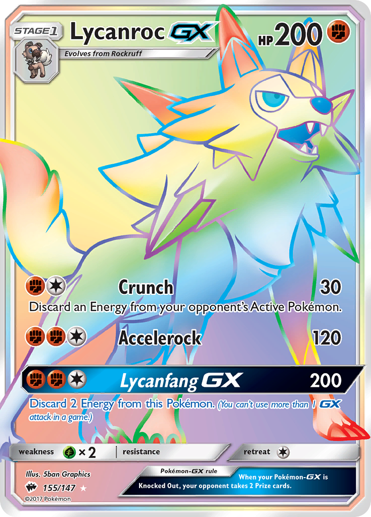 Lycanroc GX (155/147) [Sun & Moon: Burning Shadows] | Tables and Towers