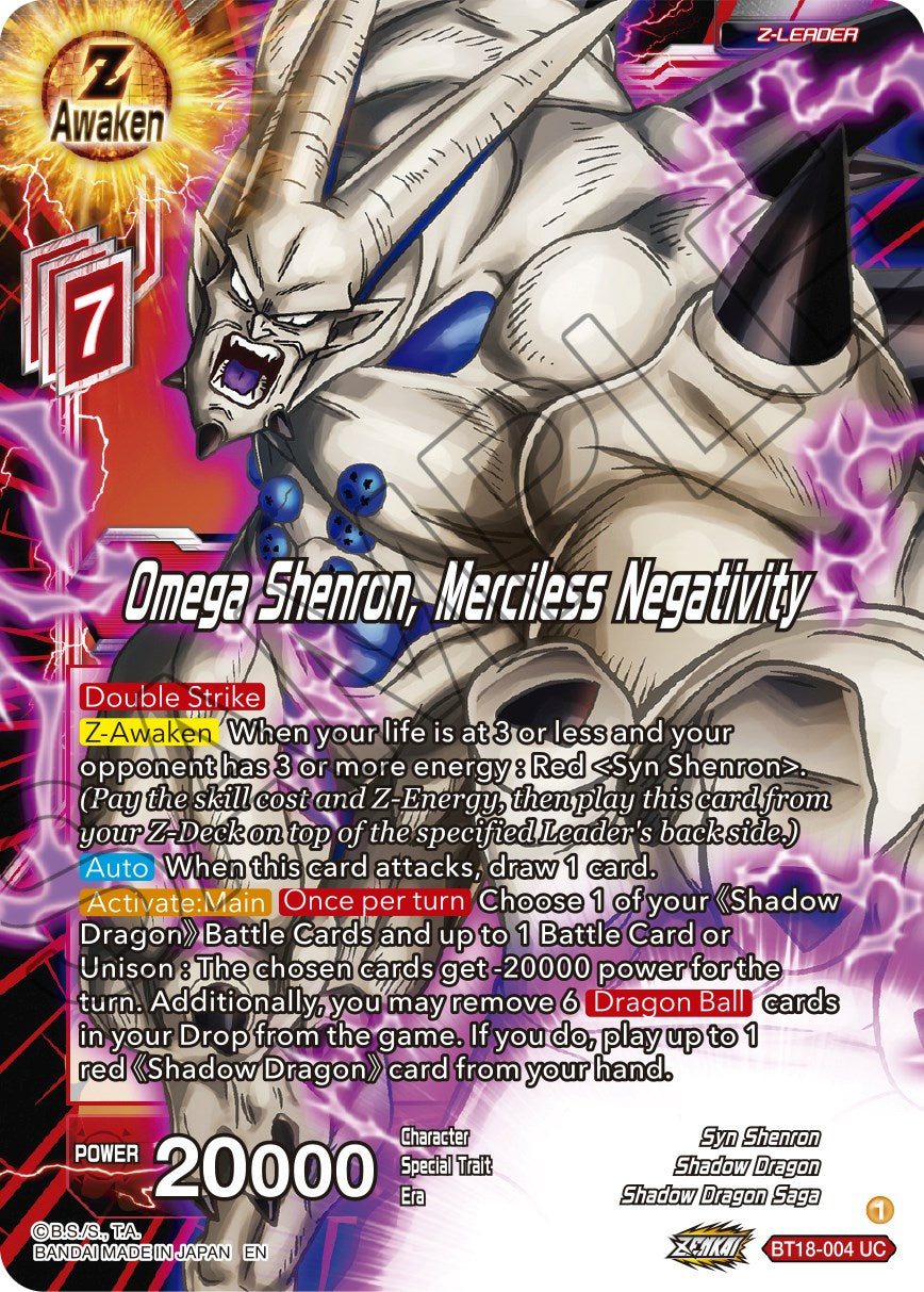 Omega Shenron, Merciless Negativity (BT18-004) [Dawn of the Z-Legends] | Tables and Towers