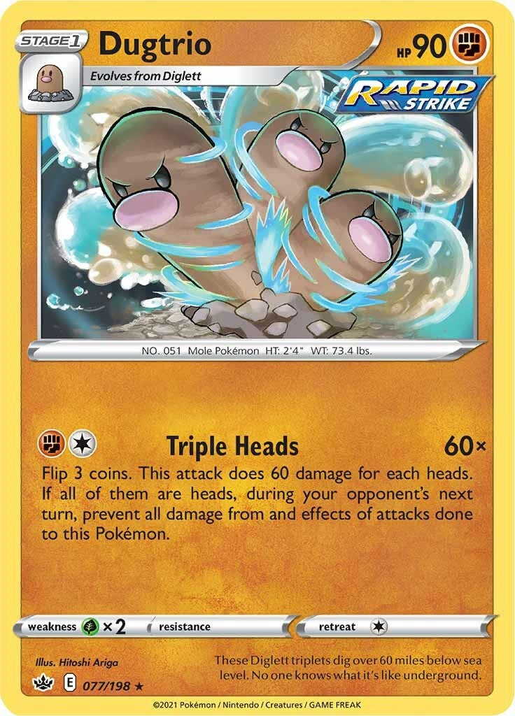 Dugtrio (077/198) [Sword & Shield: Chilling Reign] | Tables and Towers