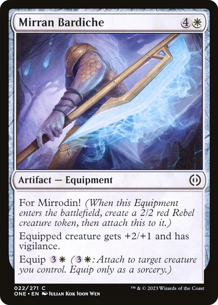 Mirran Bardiche [Phyrexia: All Will Be One] | Tables and Towers