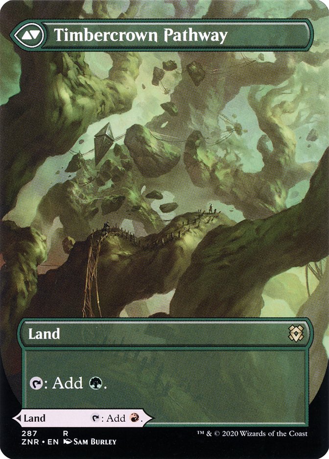 Cragcrown Pathway // Timbercrown Pathway (Borderless Alternate Art) [Zendikar Rising] | Tables and Towers