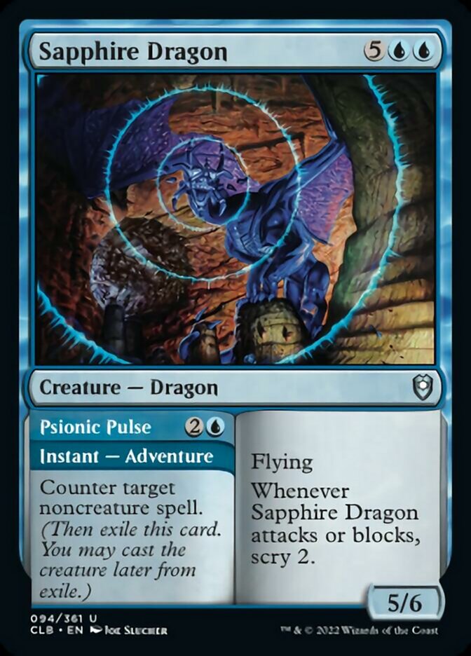 Sapphire Dragon // Psionic Pulse [Commander Legends: Battle for Baldur's Gate] | Tables and Towers