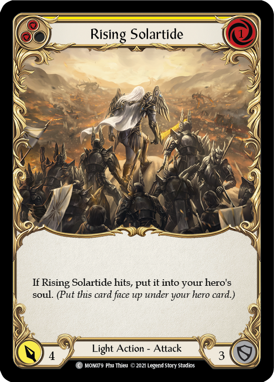 Rising Solartide (Yellow) [MON079] (Monarch)  1st Edition Normal | Tables and Towers