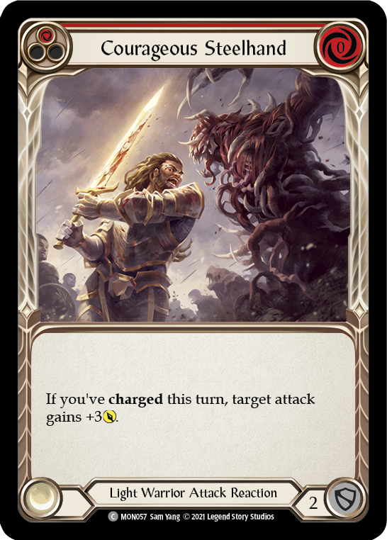 Courageous Steelhand (Red) [MON057] (Monarch)  1st Edition Normal | Tables and Towers