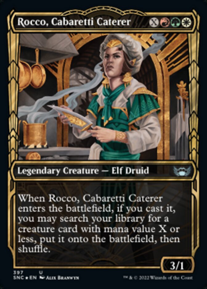 Rocco, Cabaretti Caterer (Showcase Golden Age Gilded Foil) [Streets of New Capenna] | Tables and Towers