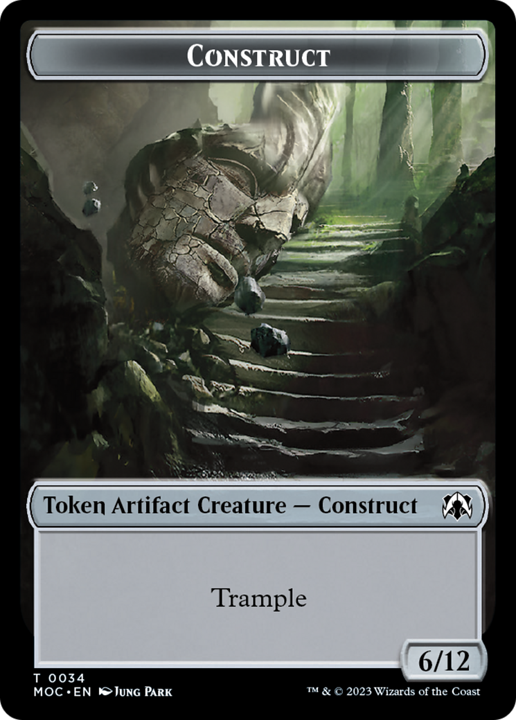 Phyrexian Golem // Construct Double-Sided Token [March of the Machine Commander Tokens] | Tables and Towers