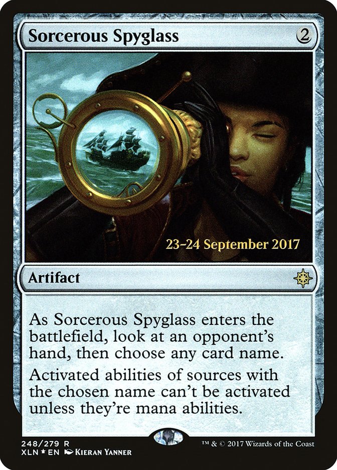 Sorcerous Spyglass [Ixalan Prerelease Promos] | Tables and Towers