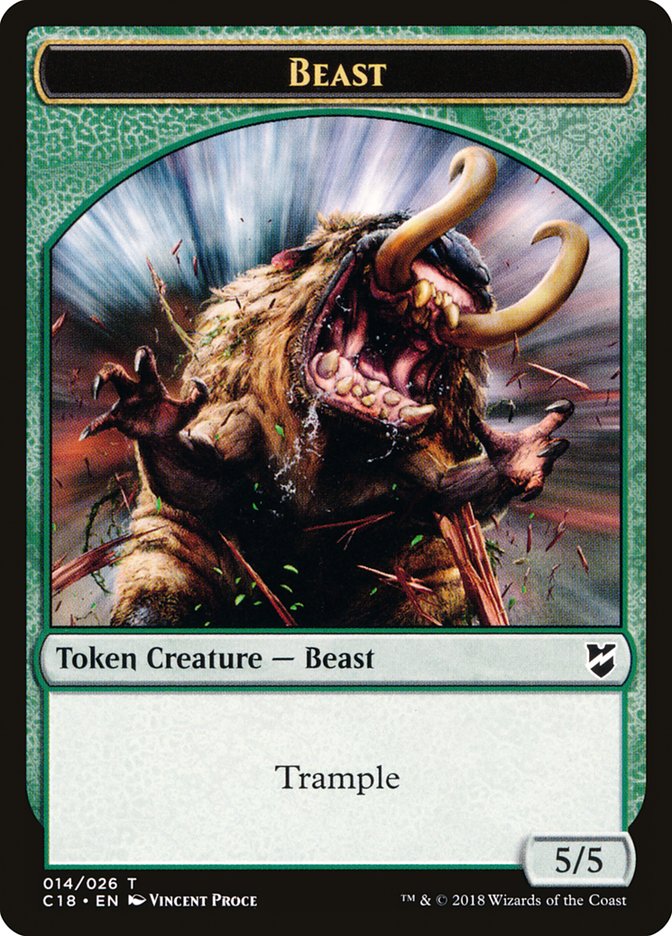 Mask // Beast (014) Double-Sided Token [Commander 2018 Tokens] | Tables and Towers