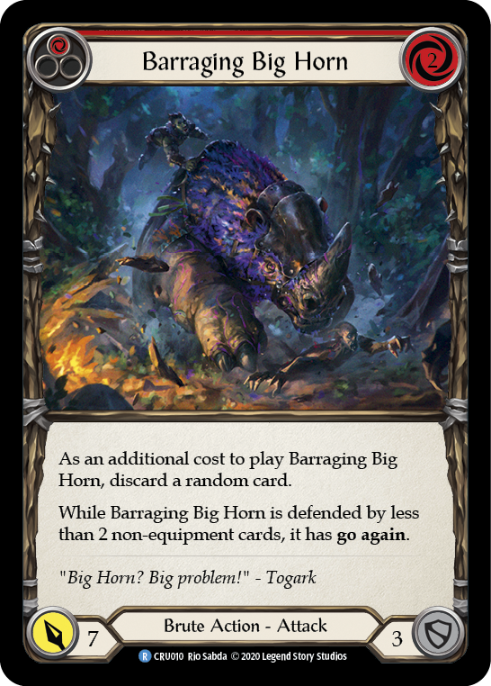 Barraging Big Horn (Red) [CRU010] (Crucible of War)  1st Edition Normal | Tables and Towers