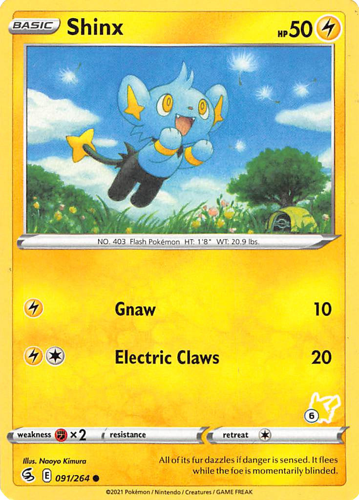 Shinx (091/264) (Pikachu Stamp #6) [Battle Academy 2022] | Tables and Towers