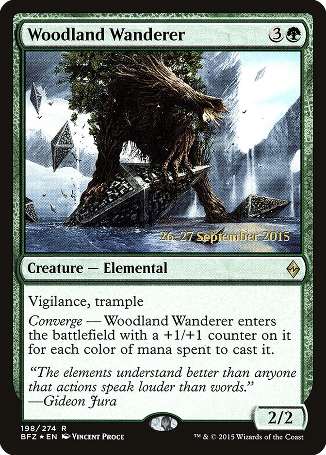 Woodland Wanderer [Battle for Zendikar Prerelease Promos] | Tables and Towers