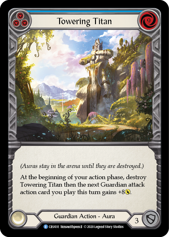 Towering Titan (Blue) [CRU031] (Crucible of War)  1st Edition Rainbow Foil | Tables and Towers