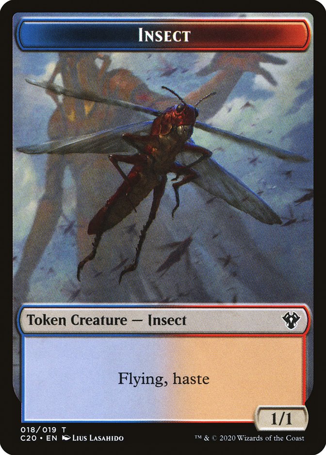 Drake // Insect (018) Double-Sided Token [Commander 2020 Tokens] | Tables and Towers