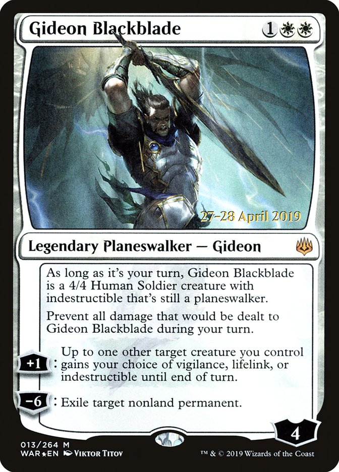 Gideon Blackblade [War of the Spark Prerelease Promos] | Tables and Towers