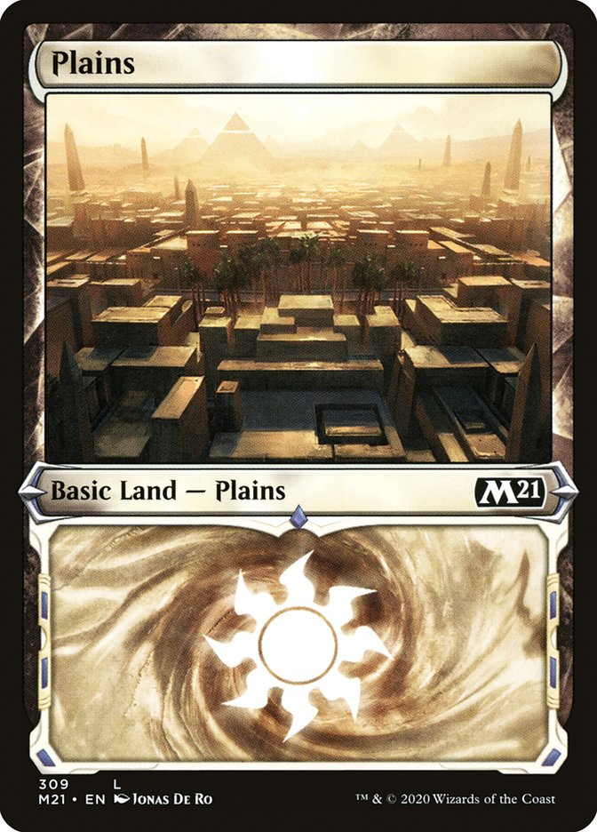 Plains (309) (Showcase) [Core Set 2021] | Tables and Towers