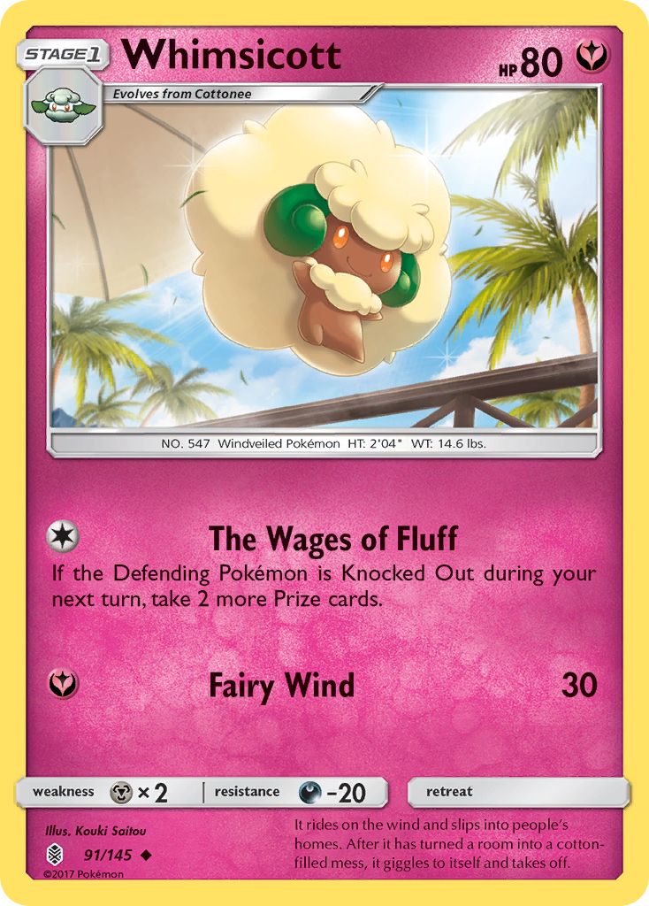 Whimsicott (91/145) [Sun & Moon: Guardians Rising] | Tables and Towers