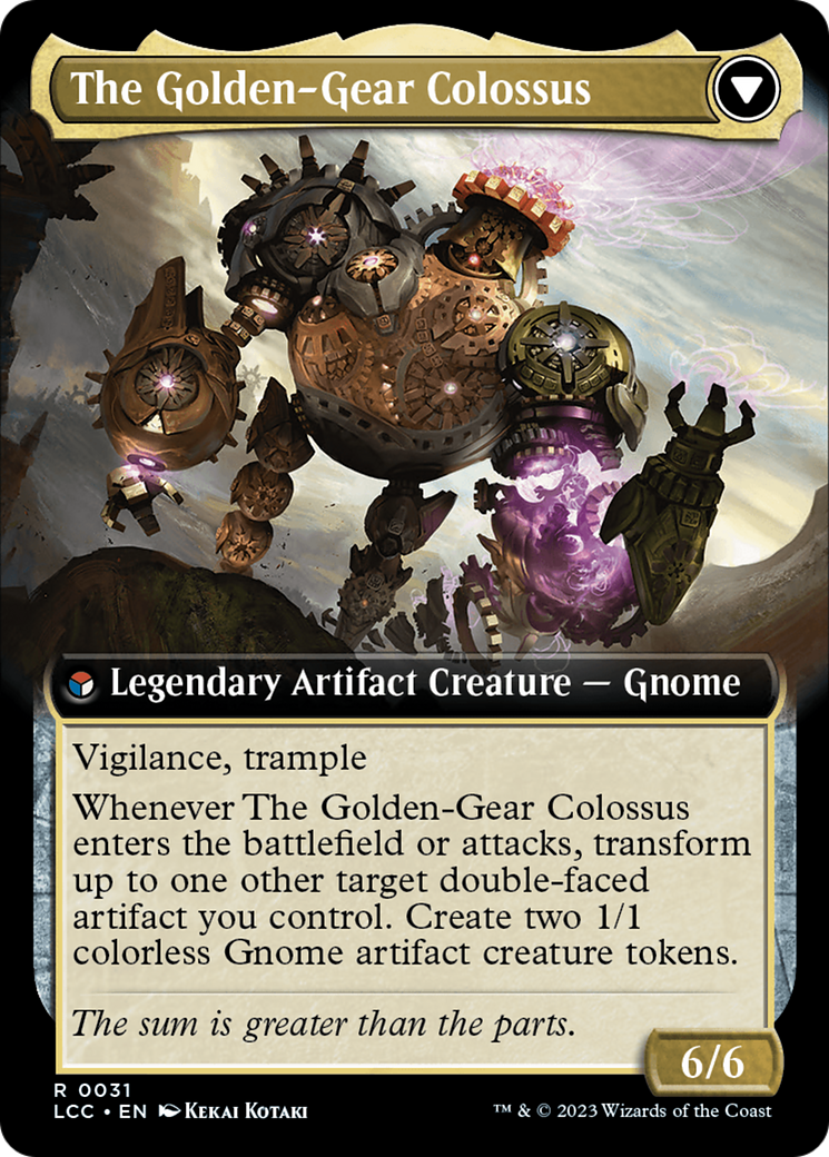 Tetzin, Gnome Champion // The Golden-Gear Colossus (Extended Art) [The Lost Caverns of Ixalan Commander] | Tables and Towers