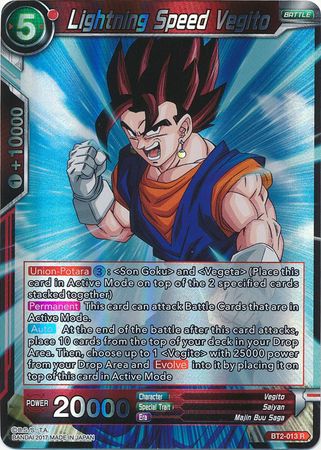 Lightning Speed Vegito (BT2-013) [Union Force] | Tables and Towers