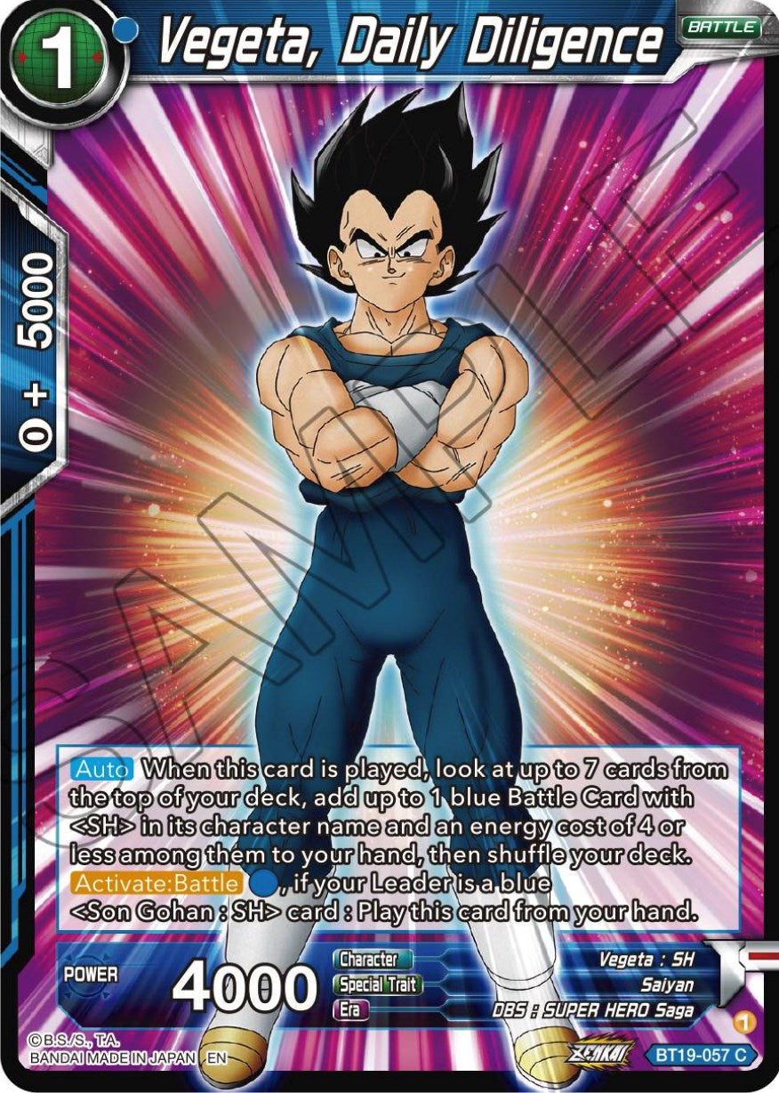 Vegeta, Daily Diligence (BT19-057) [Fighter's Ambition] | Tables and Towers