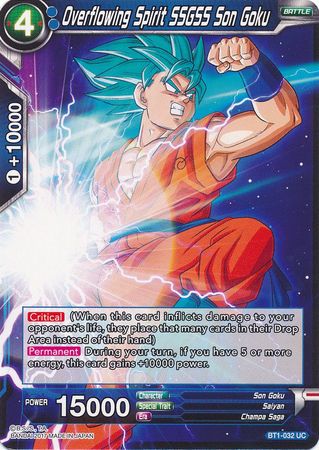 Overflowing Spirit SSGSS Son Goku (BT1-032) [Galactic Battle] | Tables and Towers