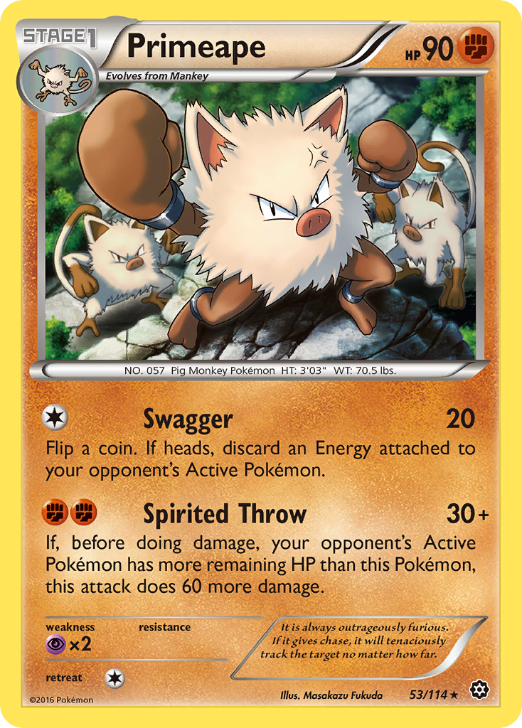 Primeape (53/114) [XY: Steam Siege] | Tables and Towers