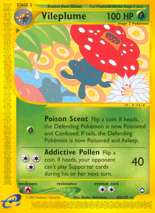 Vileplume (43/147) [Aquapolis] | Tables and Towers