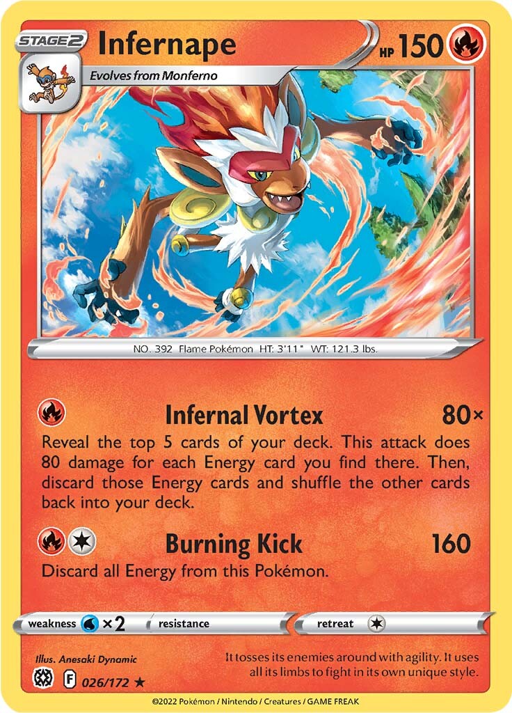 Infernape (026/172) (Theme Deck Exclusive) [Sword & Shield: Brilliant Stars] | Tables and Towers