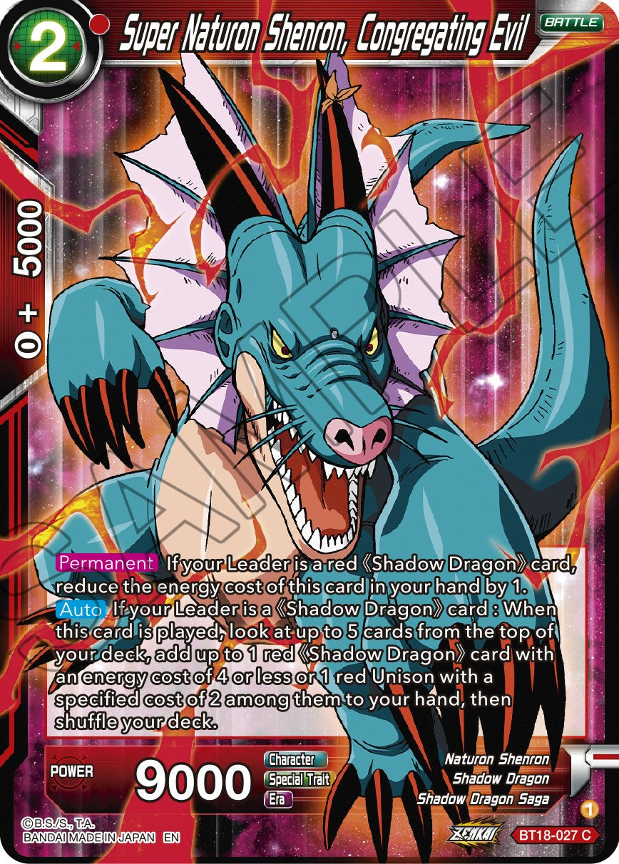 Super Naturon Shenron, Congregating Evil (BT18-027) [Dawn of the Z-Legends] | Tables and Towers